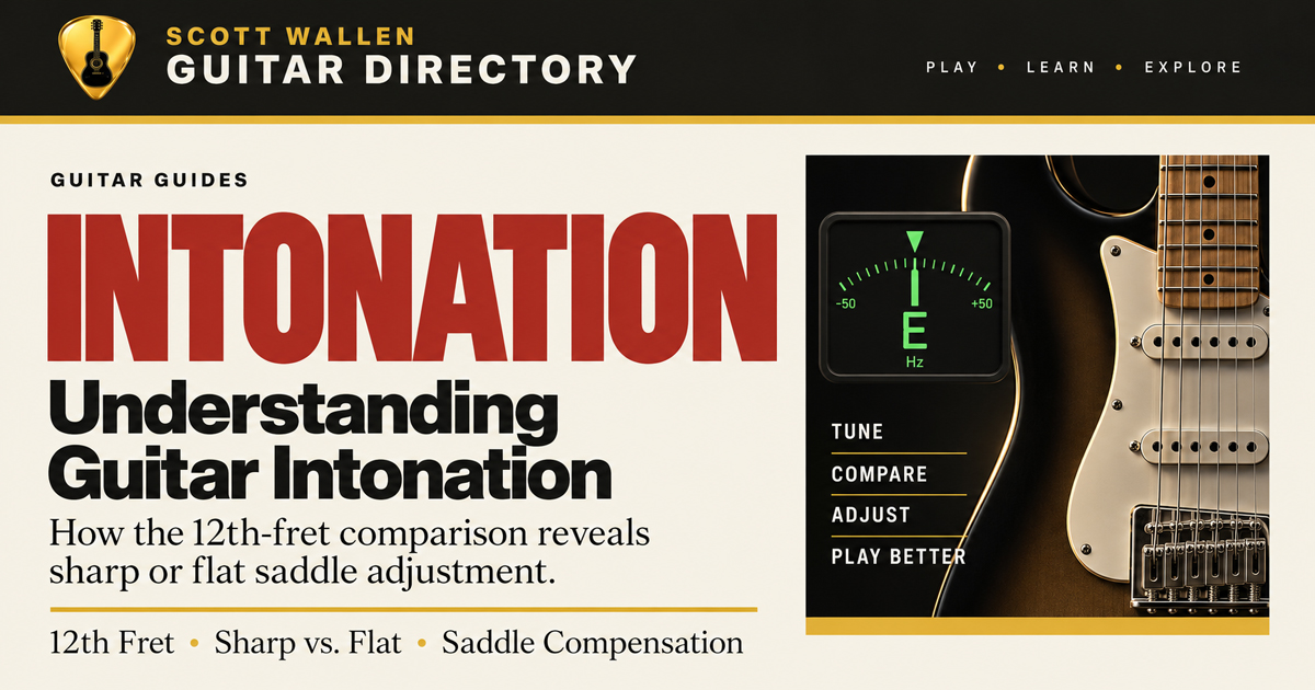 Understanding guitar intonation using tuning, the 12th fret and saddle compensation